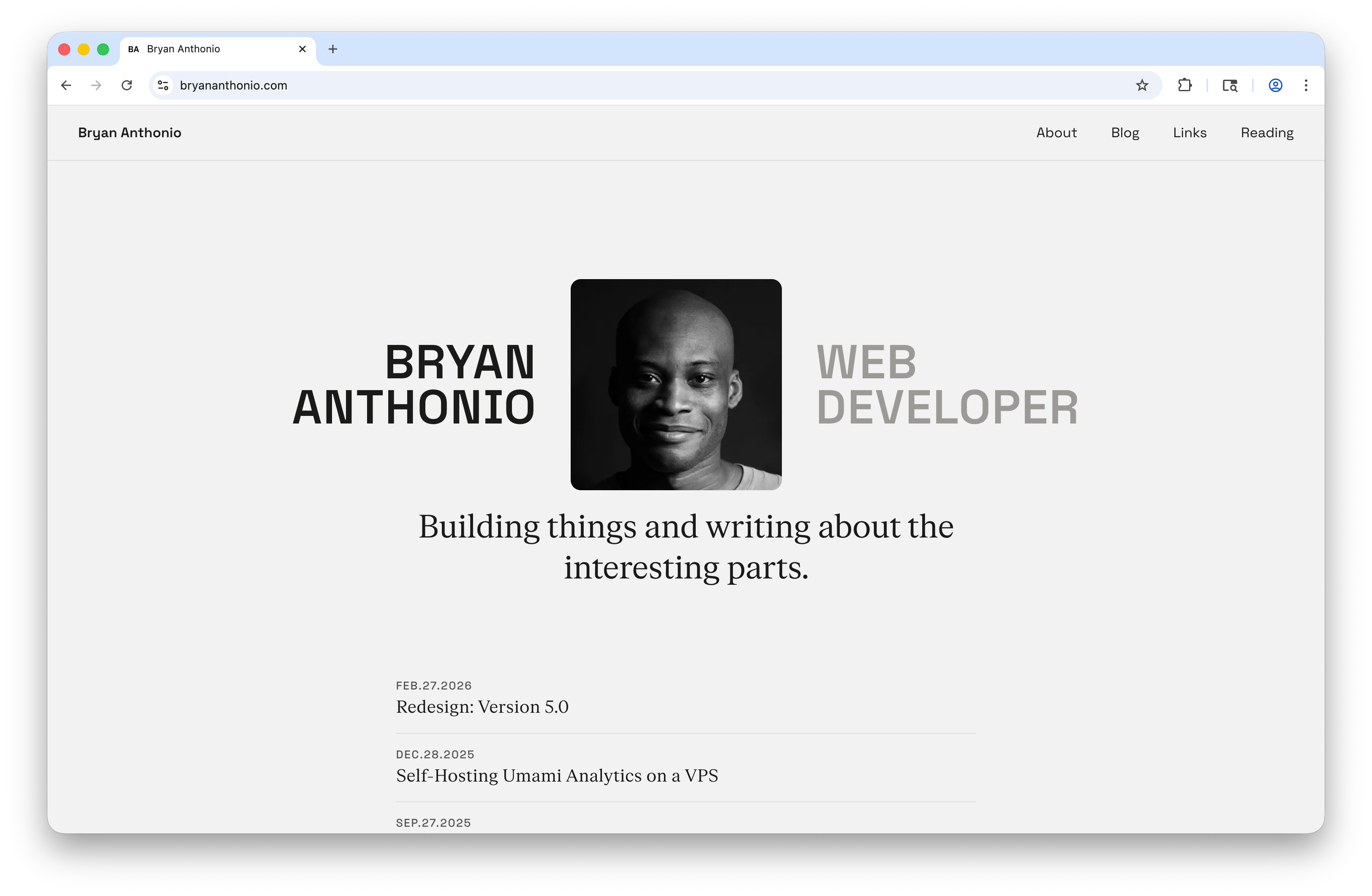 New design of the home page layout