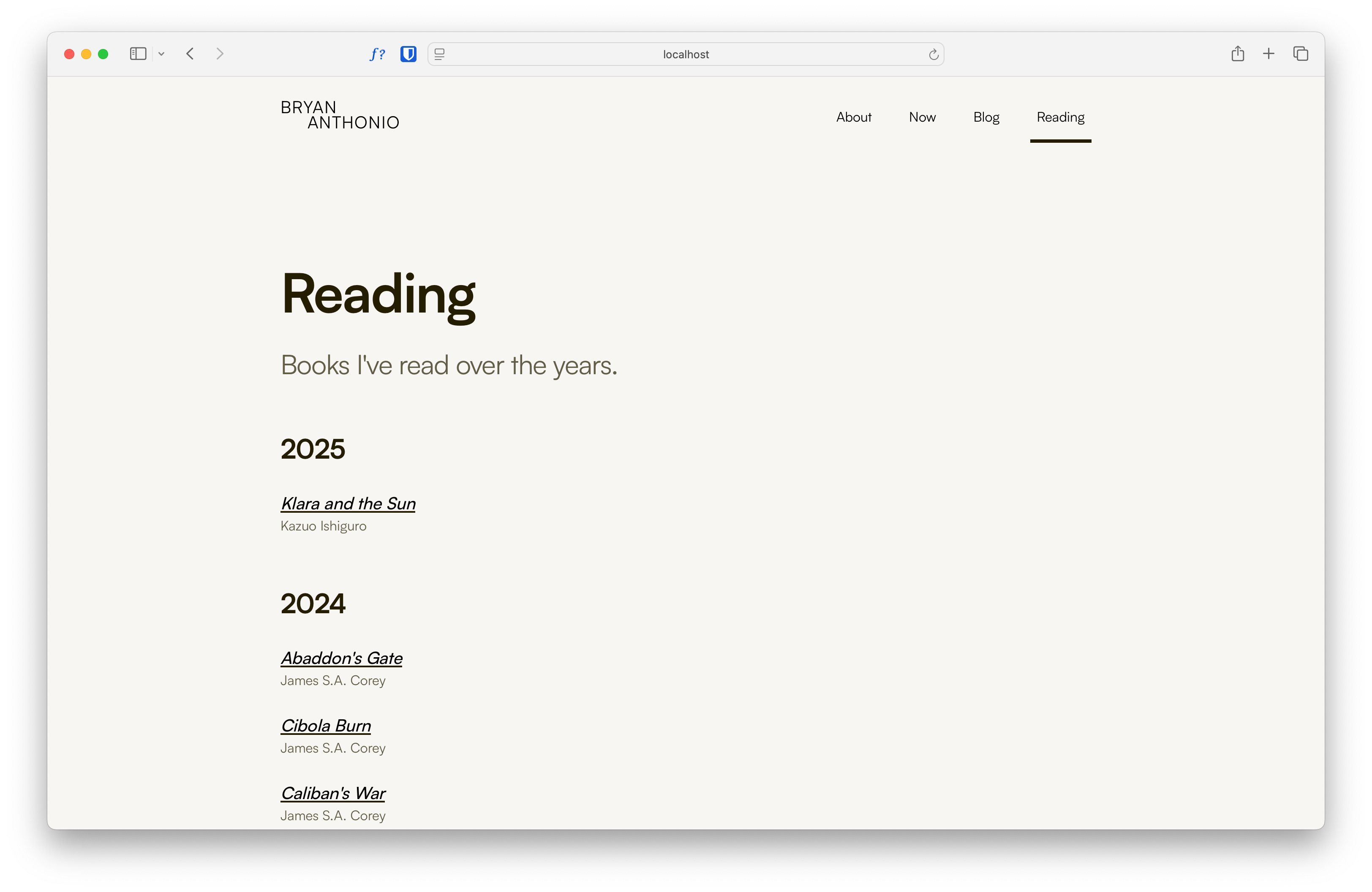 Another screenshot of the new design of the home page layout